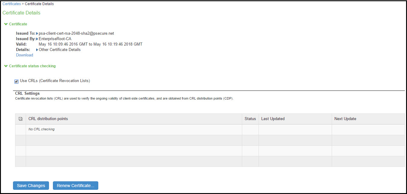 Enabling Certificate Revocation Check for Client Auth Certificate