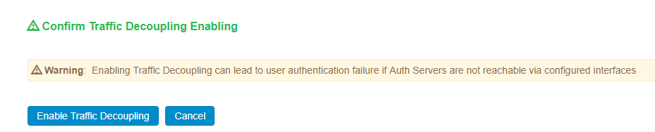 Enable Auth Traffic Control
