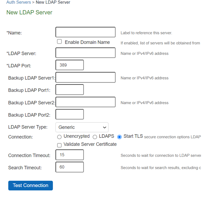 LDAP Server configuration