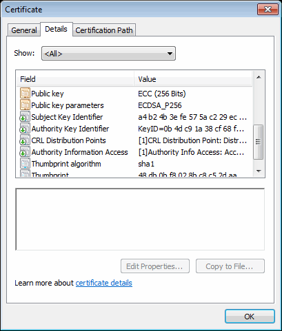 Certificate Public Key