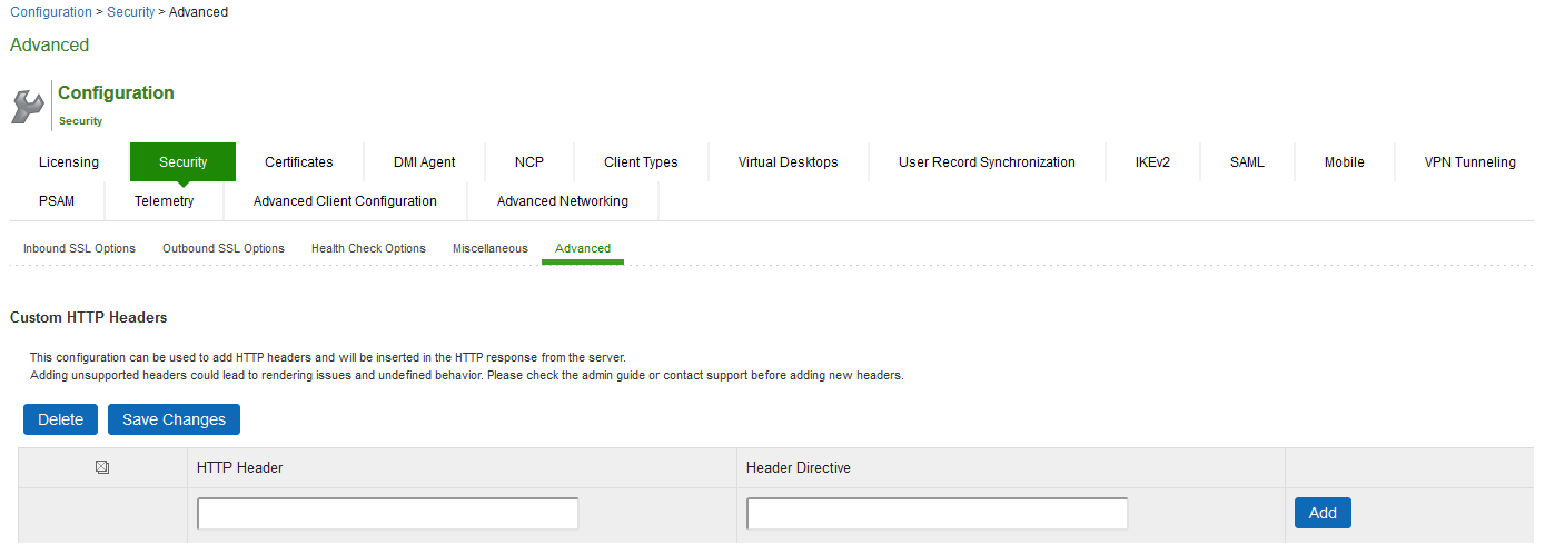  Custom HTTP Headers Page