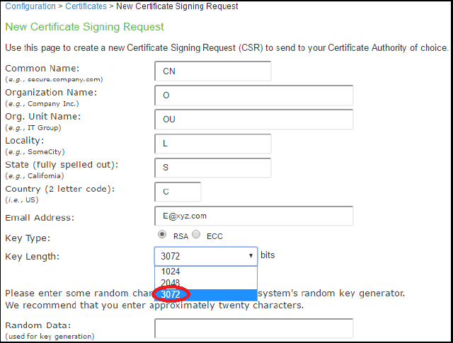  3072-bit Key Length for Client Auth Certificates