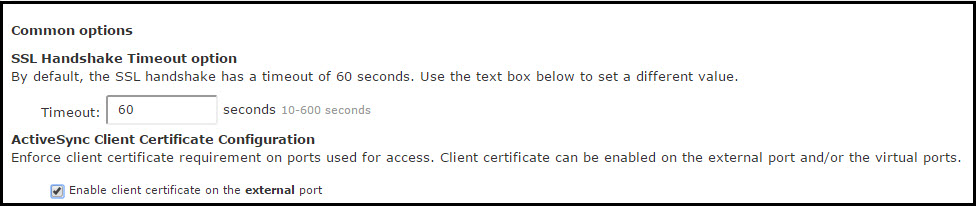 ActiveSync Client Certificate Configuration