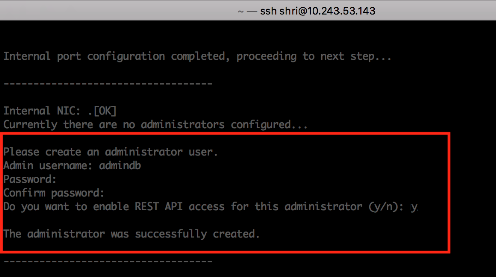 Enabling REST API Access for an Administrator from the Console