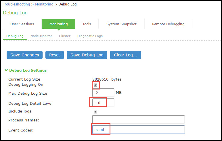 Debug Log Page