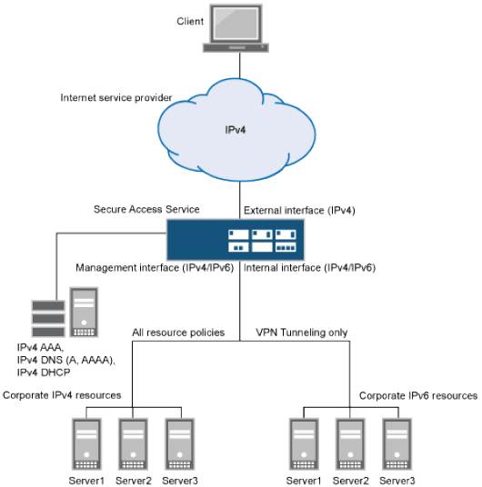 Dual Stack Endpoint Access Over ISP IPv4 Network