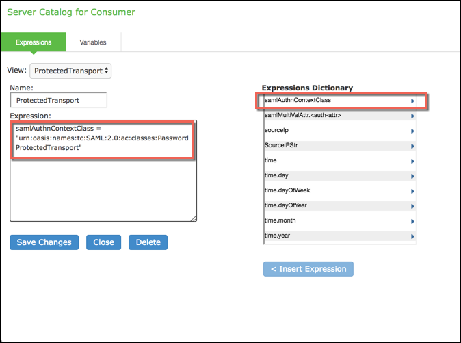 Server Catalog Expressions and Variables