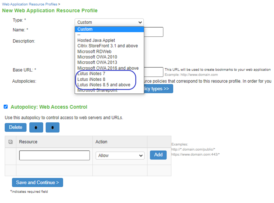 Creating Resource Profiles Using the Lotus iNotes Template