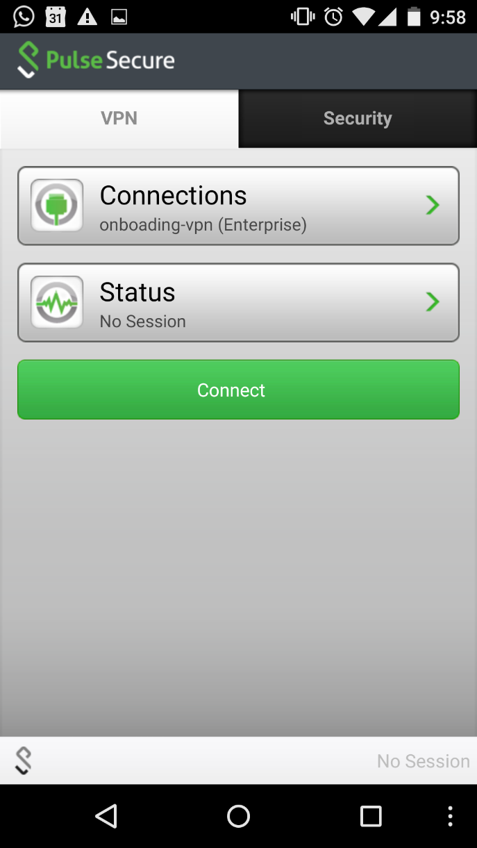  VPN Connections Page