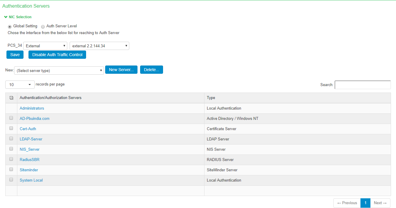 Setting Auth Server Level