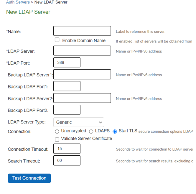 LDAP Server configuration
