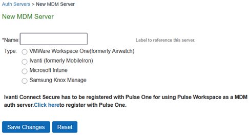 MDM Server Configuration
