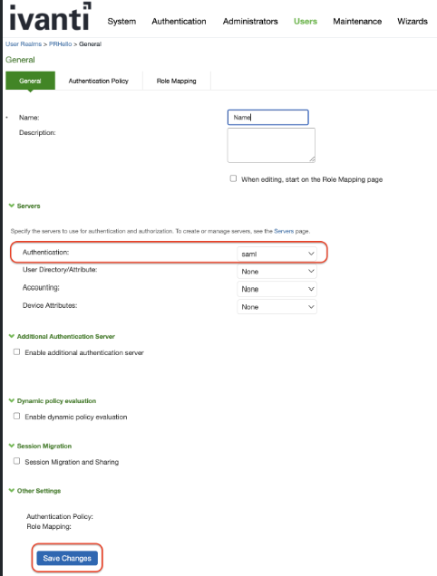 Ivanti Connect Secure Configuration