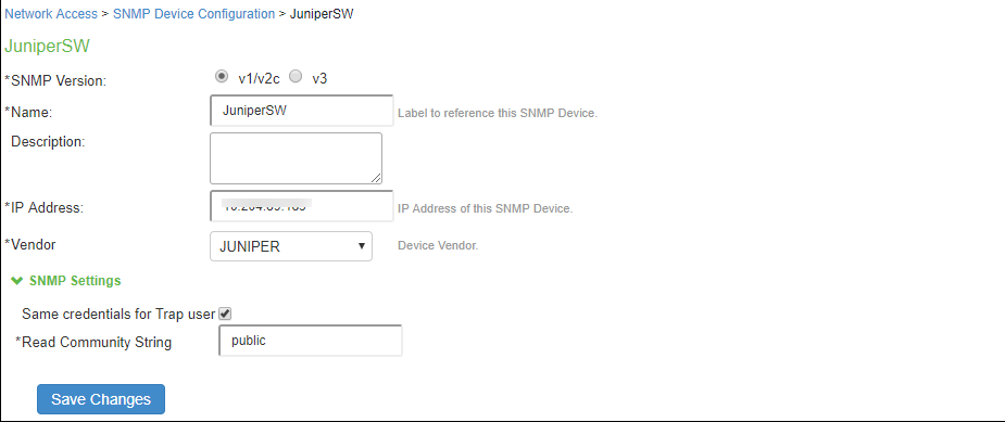 SNMP Device Details Interface, Internet Protection, Endpoint