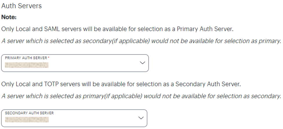 Selecting a primary authentication method for this policy
