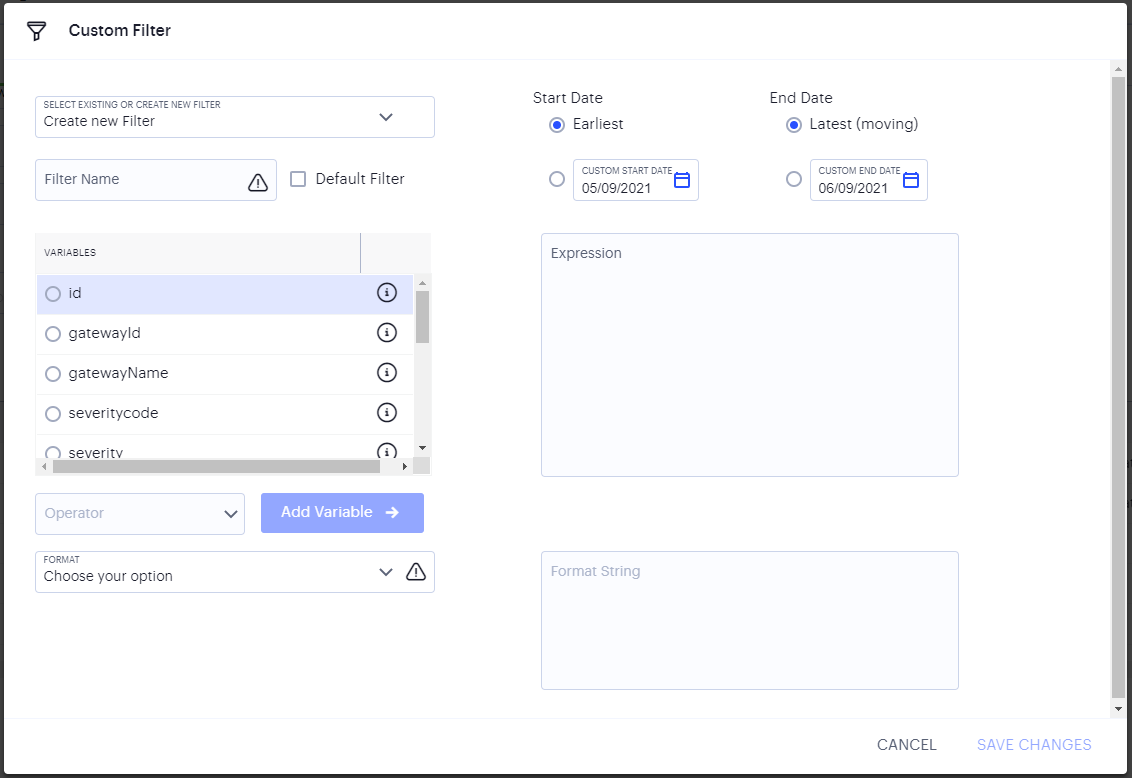 Setting a custom syslog filter