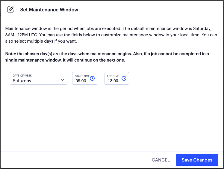 Set the default maintenance window for Gateways