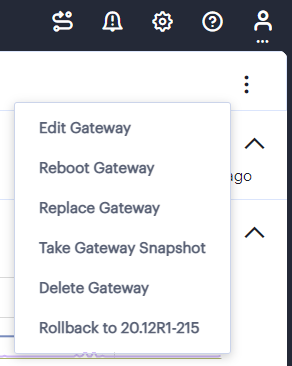 Viewing Gateway version upgrade options