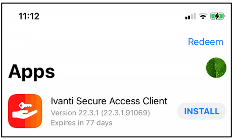 TestFlight Ivanti Secure Access Client App Install