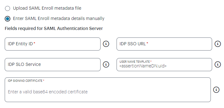 Configuring SAML (Azure AD) IdP settings manually