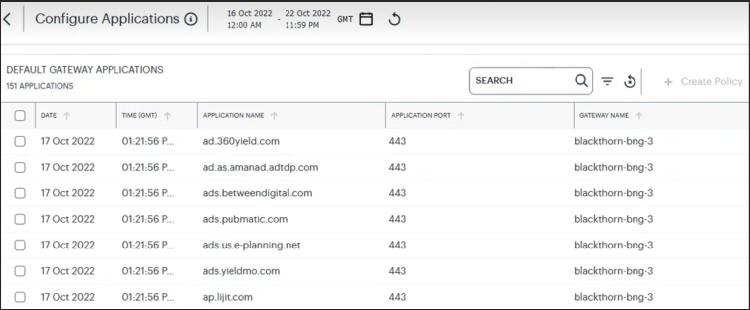 Configure default ZTA Gateway applications