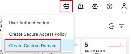 Starting the Create Custom Domain workflow