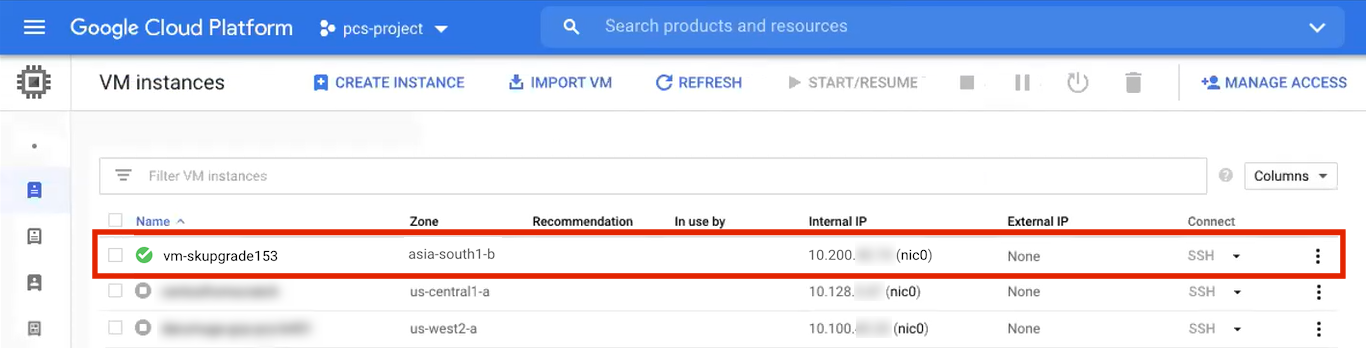 GCP Create Instance