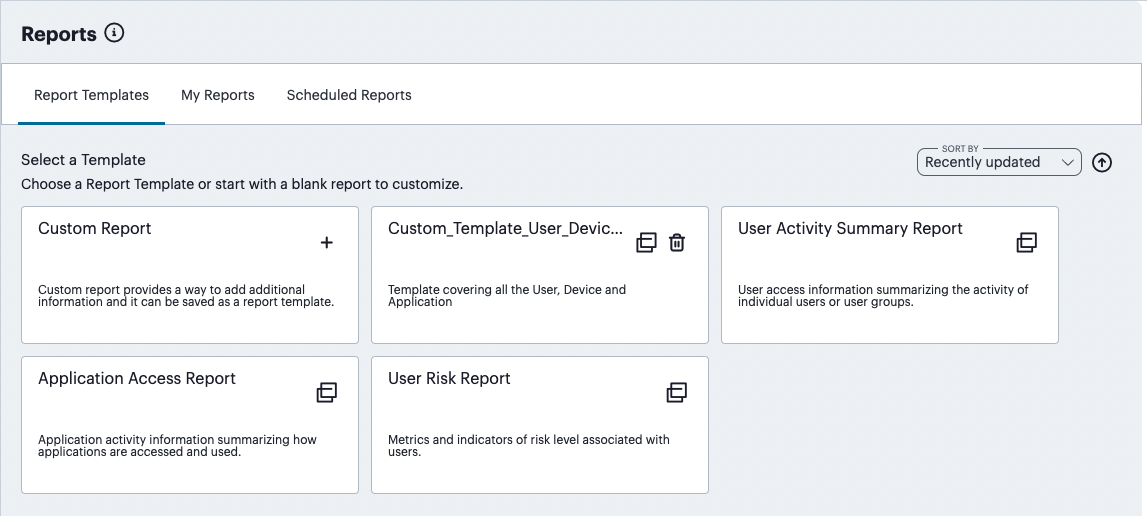 Viewing report templates