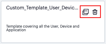 Identifying a custom-created report template from a built-in template (the delete option - indicated)