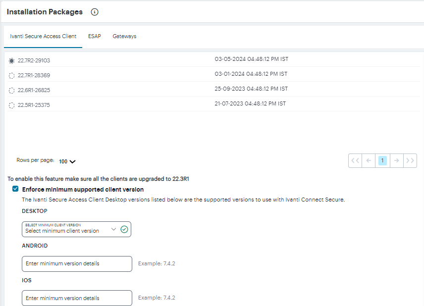 Enforce Minimum Client Version