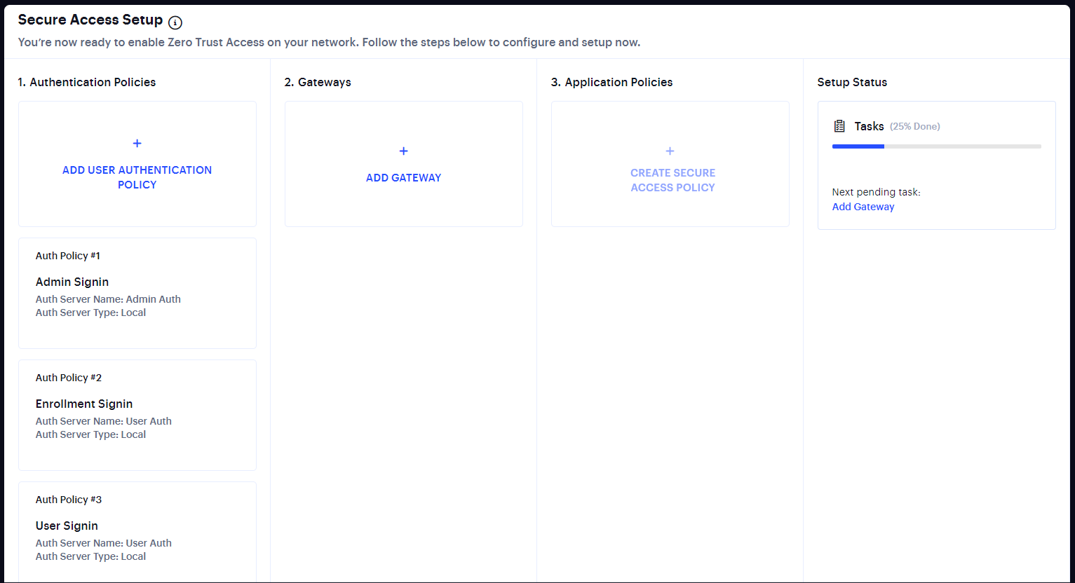 The Secure Access Setup (Onboarding) Wizard