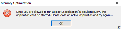 Memory optimization limit on number of apps in session