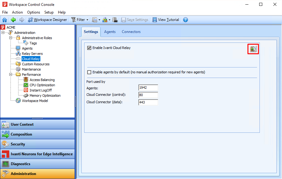 Configure Workspace Control Agents for Cloud Relay