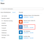 Location of Wep app in the right pane of the new resource window.