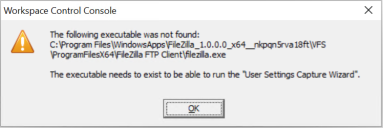MSIX file not found error
