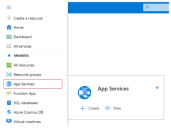 Location of App services in left side menu of Azure portal.