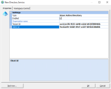 New Directory Service window in Workspace Control Console, Settings tab overview.